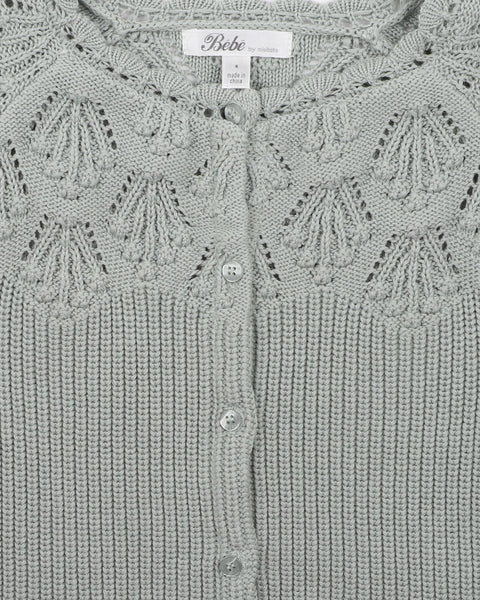 Bebe -PISTACHIO GREEN KNITTED CARDIGAN