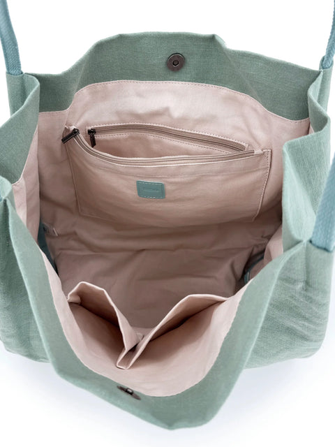 Land and Sea Tote Bag - Mint Blue