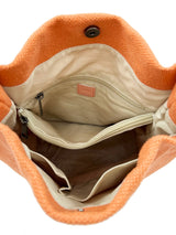 Natural Long Handled Bag Tangerine