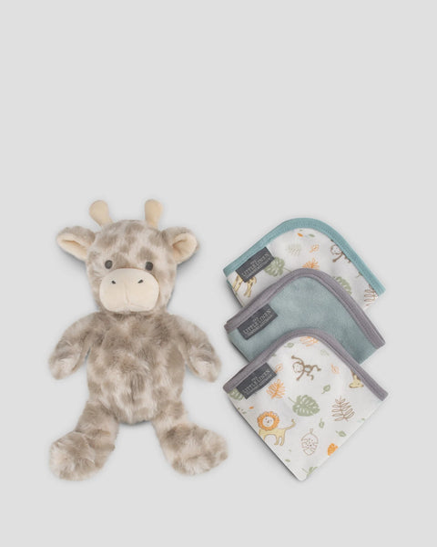 Soft Plush Toy & Face Washers - Savanna Giraffe