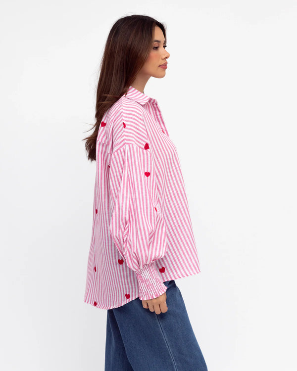 Heart Embroidery Shirt