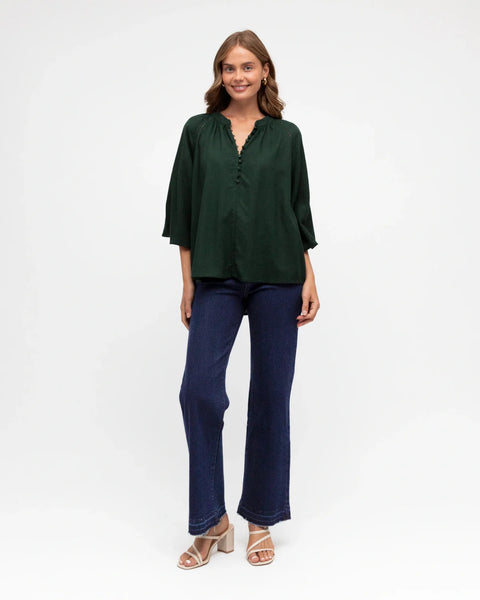 Label of Love-Eloise Blouse Emerald