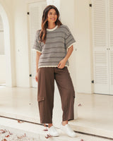 Mousse and White Knit Tank