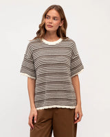 Mousse and White Knit Tank