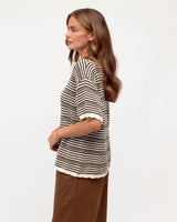 Mousse and White Knit Tank