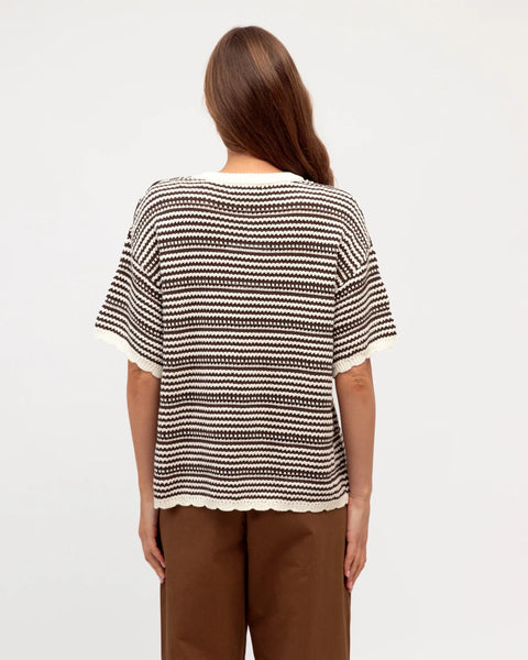 Mousse and White Knit Tank