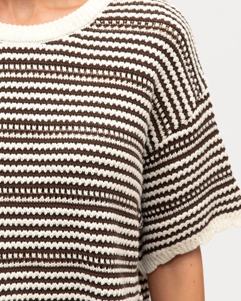 Mousse and White Knit Tank