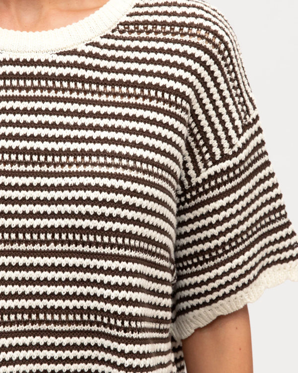Mousse and White Knit Tank