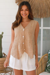 Crochet Vest Taupe