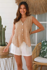 Crochet Vest Taupe