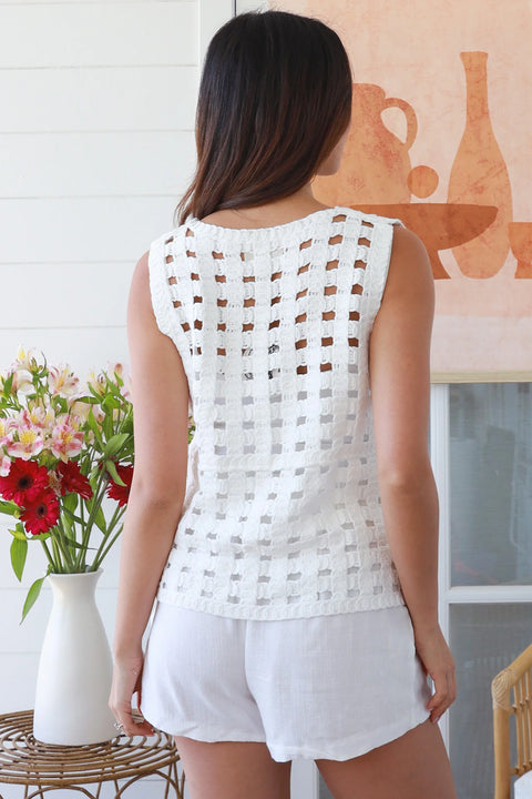 Gina Crochet Top White