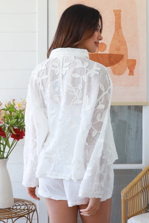 Celeste Cotton Embroidered Shirt