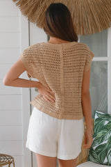 Indie Crochet Top Taupe