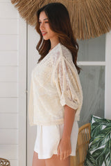 Freya Embroidered Cape Cream