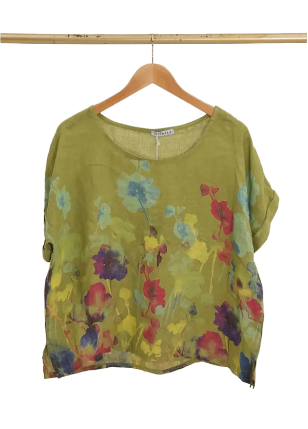 Basic Linen Tee Floral