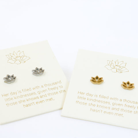 LOVE LUNAMEI-Inspiration Lotus Earrings in Gold or Silver
