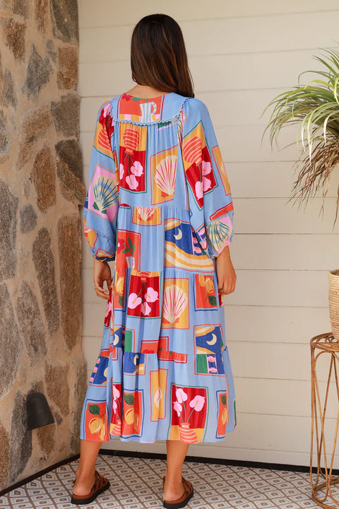 Beatrice Blue Maxi Dress