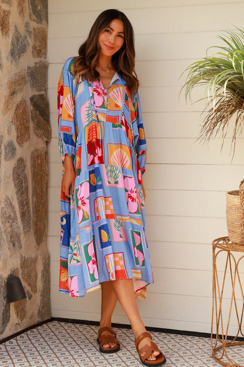 Beatrice Blue Maxi Dress