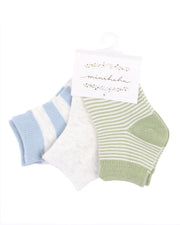 Bebe by Minihaha-3 PK SOCKS - BLUES & GREENS