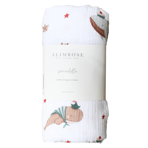 Muslin Swaddle Whales
