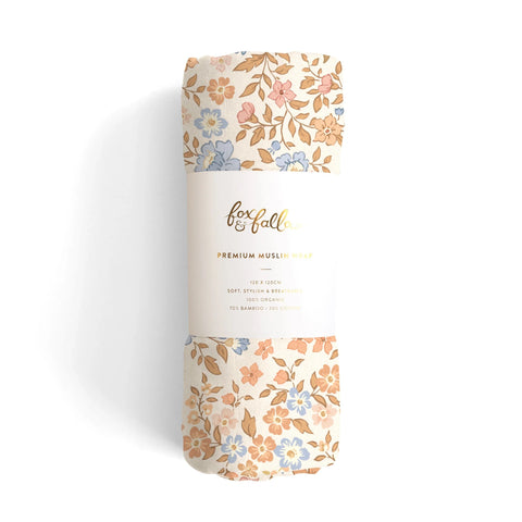 Fox & Fallow Broderie Organic Muslin Wrap Swaddle