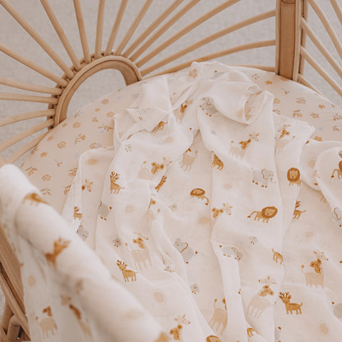 Fox & Fallow Welcome Party Organic Muslin Wrap Swaddle