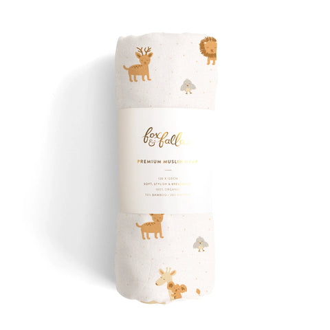 Fox & Fallow Welcome Party Organic Muslin Wrap Swaddle