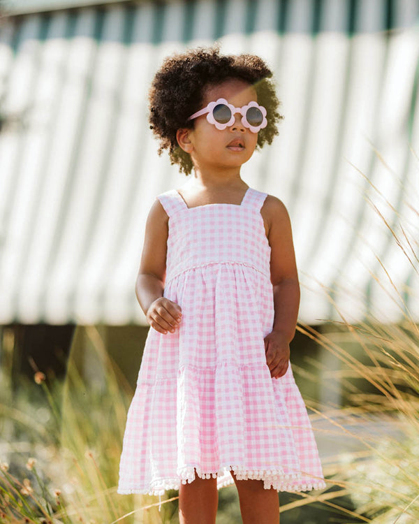 PINK GINGHAM SUNDRESS