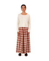French Linen Culottes in Clay Check