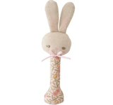 ALIMROSE-Baby Bunny Stick Rattle Blossom Lily Pink