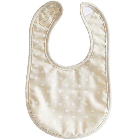 Bib - White Linen Spot