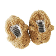 Alimrose-Sherpa Bear Booties Caramel 0-6mths