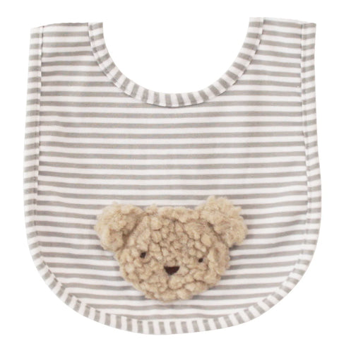 Alimrose -Sherpa Bear Bib Oatmeal