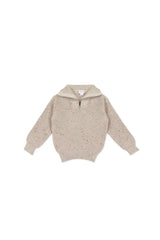 Jamie Kay- Nicholas Half Zip Jumper - Oatmeal Little Fawn Elk Fleck