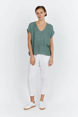 Lyra Hessian Tunic - Seafoam Green