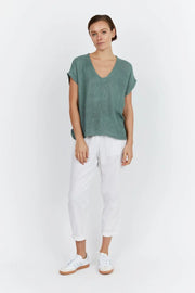 Lyra Hessian Tunic - Seafoam Green