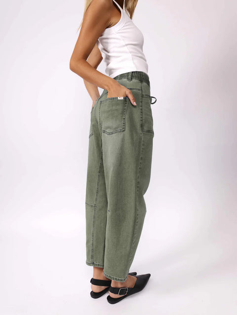 Leo Barrel Jeans Khaki