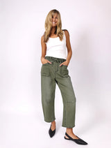 Leo Barrel Jeans Khaki