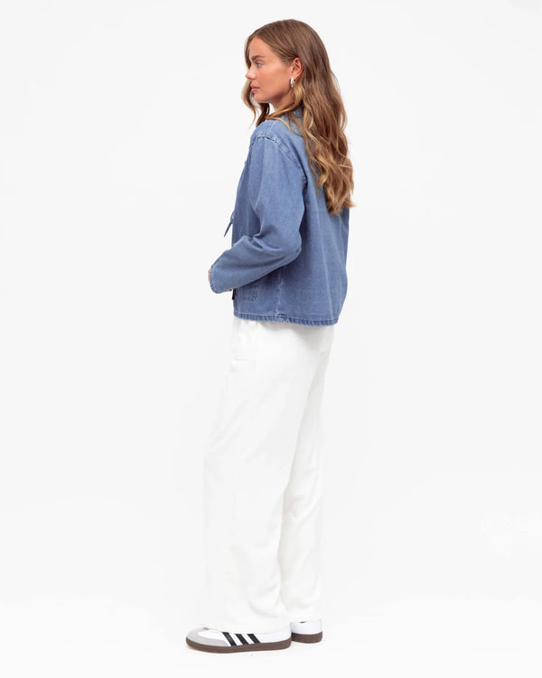 Paper Heart-FRONT TIE DENIM JACKET