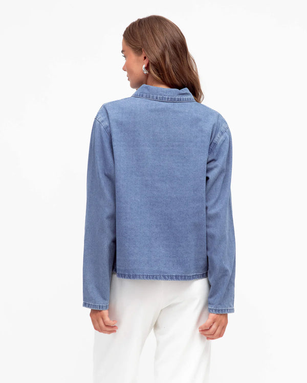 Paper Heart-FRONT TIE DENIM JACKET