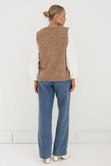 Paper Heart-Side knit vest Latte