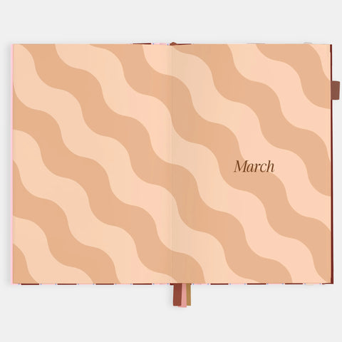 2026 A5 Vertical Planner - Burgundy Stripe