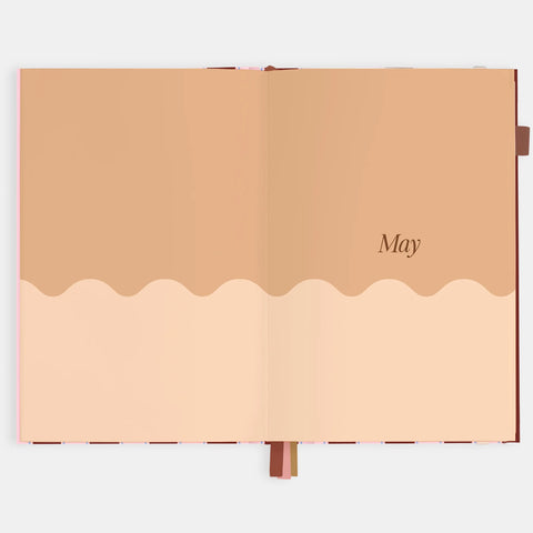 2026 A5 Vertical Planner - Burgundy Stripe