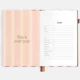 2026 A5 Vertical Planner - Burgundy Stripe
