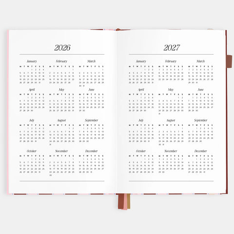 2026 A5 Vertical Planner - Burgundy Stripe