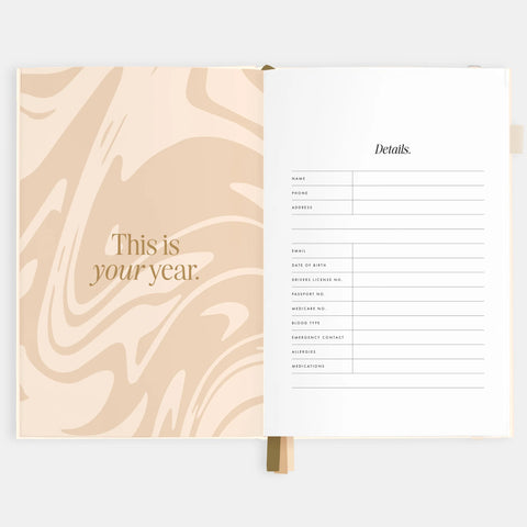 2026 A5 Vertical Planner - Creme