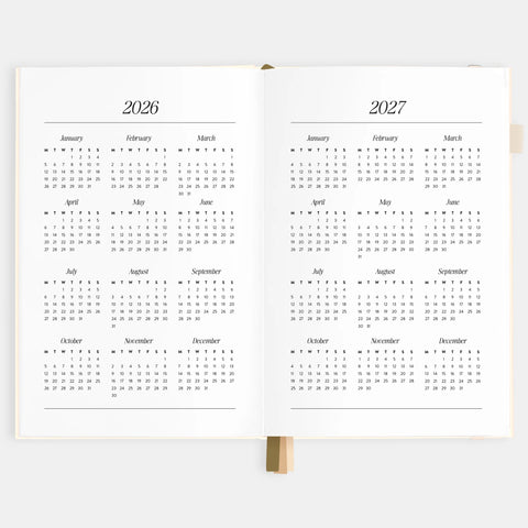 2026 A5 Vertical Planner - Creme