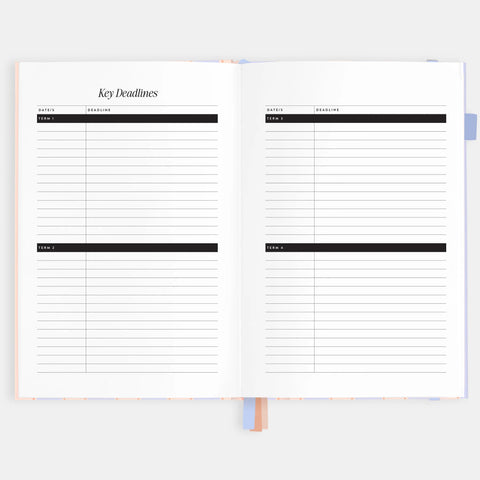 2026 A5 Academic Vertical Planner - Powder Stripe