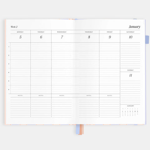 2026 A5 Academic Vertical Planner - Powder Stripe