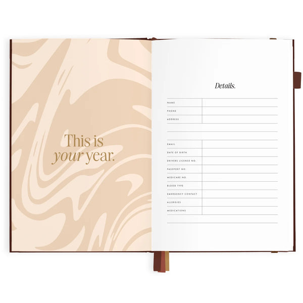 2027 A5 Vertical Planner - Chocolate